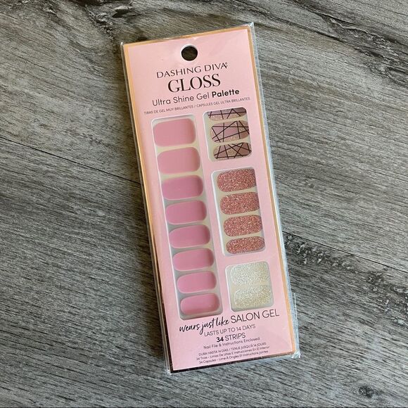 GLOSS PALETTE Rose Sparkle Gel Nail Strips - Picture 1 of 6